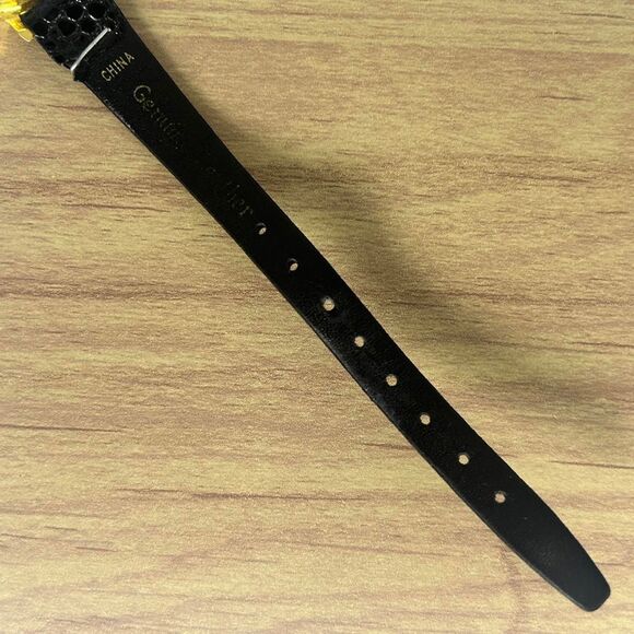 Ladies Avon Stunning Gold Tone Black Leather Band Analog Quartz Watch - Picture 6 of 6